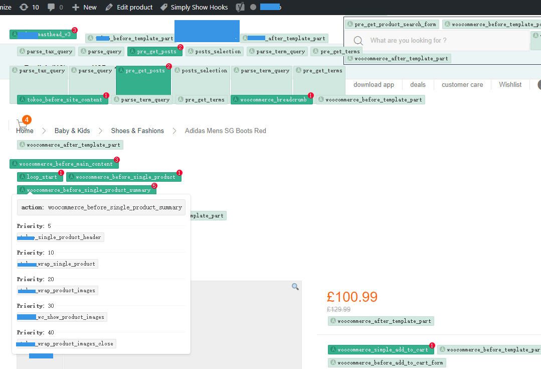 woocommerce hooks