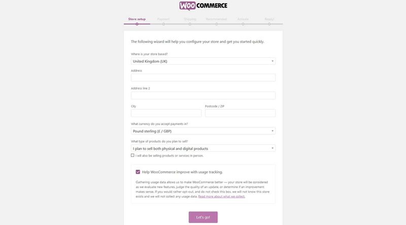 商店设置 WooCommerce